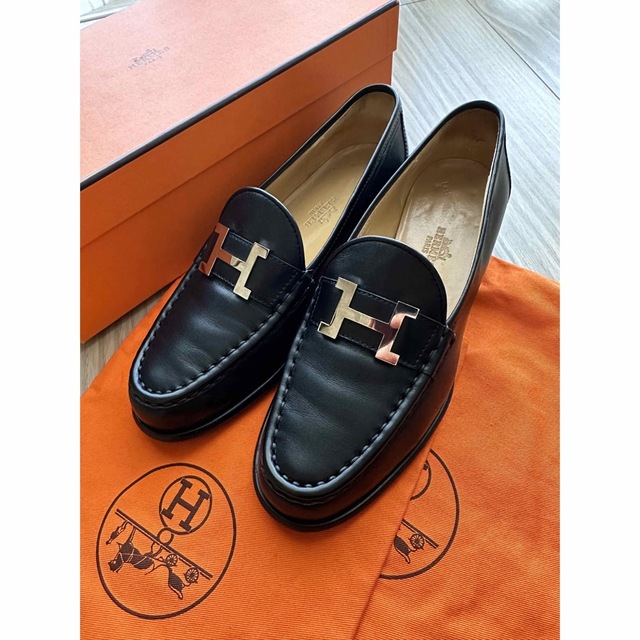 美品　Hermes コンスタンス　ローファー 23.5