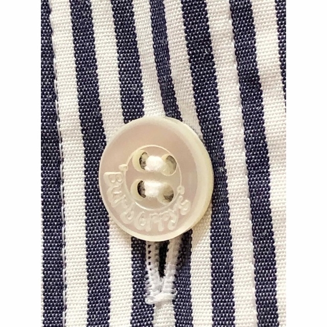 BURBERRY(バーバリー)のBurberry バーバリー　ピンストライプ　シャツ　ブラウス　白×青 レディースのトップス(シャツ/ブラウス(長袖/七分))の商品写真