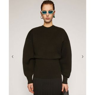 アクネストゥディオズ(Acne Studios)の新品! acne studios バルーンスリーブクルーネックニット S  黒(ニット/セーター)