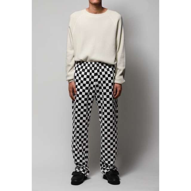 ONE FIFTH / SKILL チェッカー パンツ white/black
