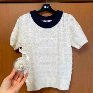 ルネ(René)の美品　ルネrene   サマーニット　トップス　コサージュ付き(ニット/セーター)