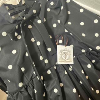 Drawer - 【極美品】セブンテン ボウタイミディワンピース/ドットの