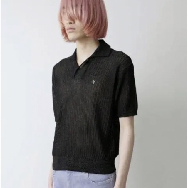 ORIMI skipper knit polo ローズ着用