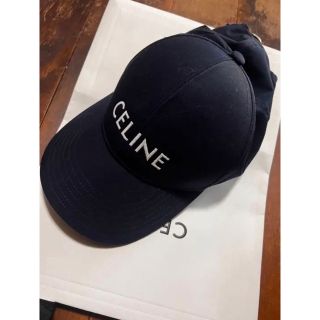 セリーヌ(celine)の極美品【国内正規品】セリーヌ CELINE ロゴ キャップ ネイビー  シルバー(キャップ)