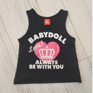 ベビードール(BABYDOLL)のBABYDOLL 透け感 タンクトップ 90 女の子 黒 ハート(Tシャツ/カットソー)