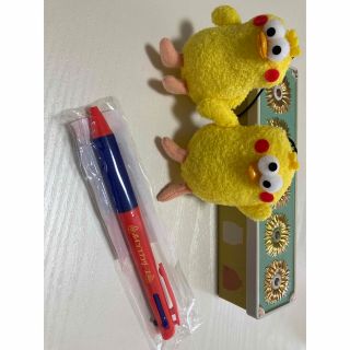 エヌティティドコモ(NTTdocomo)のポインコ　3色ボールペン　ぬいぐるみキーホルダー(キャラクターグッズ)