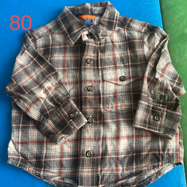 babyGAP(ベビーギャップ)のbabyGap80 長袖チェック キッズ/ベビー/マタニティのベビー服(~85cm)(シャツ/カットソー)の商品写真