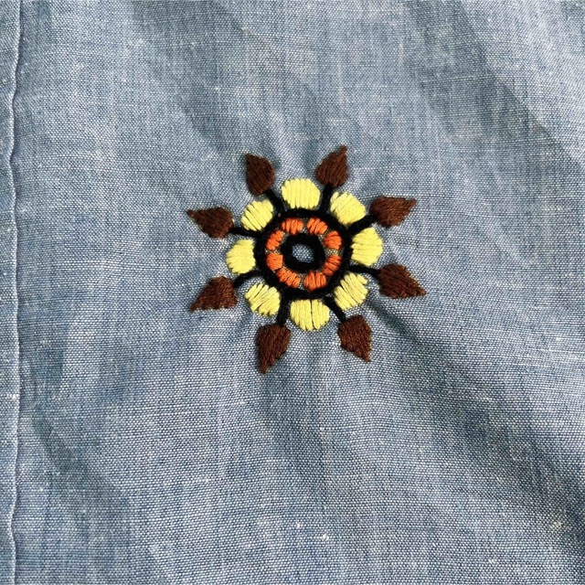 Levi's(リーバイス)の70s USA製 Levi'sリーバイス 刺繍コットン シャンブレーシャツ M メンズのトップス(シャツ)の商品写真