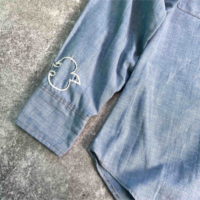 Levi's(リーバイス)の70s USA製 Levi'sリーバイス 刺繍コットン シャンブレーシャツ M メンズのトップス(シャツ)の商品写真