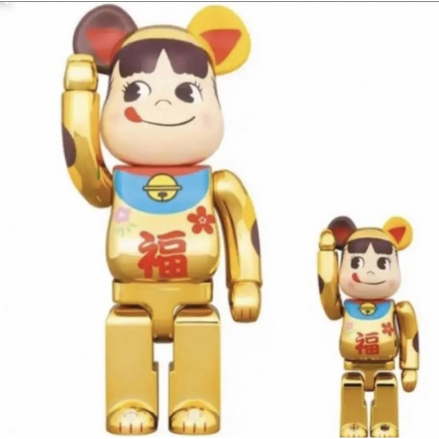 BE@RBRICK 招き猫 ペコちゃん 福 金メッキ 100% & 400%エンタメ/ホビー