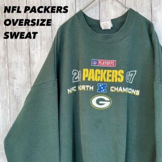 アメリカ古着NFLグリーンベイパッカーズプリントスエットトレーナー　サイズ2XL(スウェット)