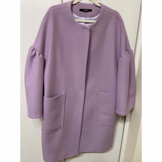 紫　コート　袖変形(ロングコート)