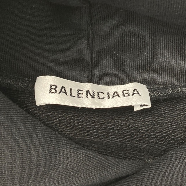 ☆☆BALENCIAGA バレンシアガ プリント パーカー サイズ M メンズ 620947 TIVA2 ブラック