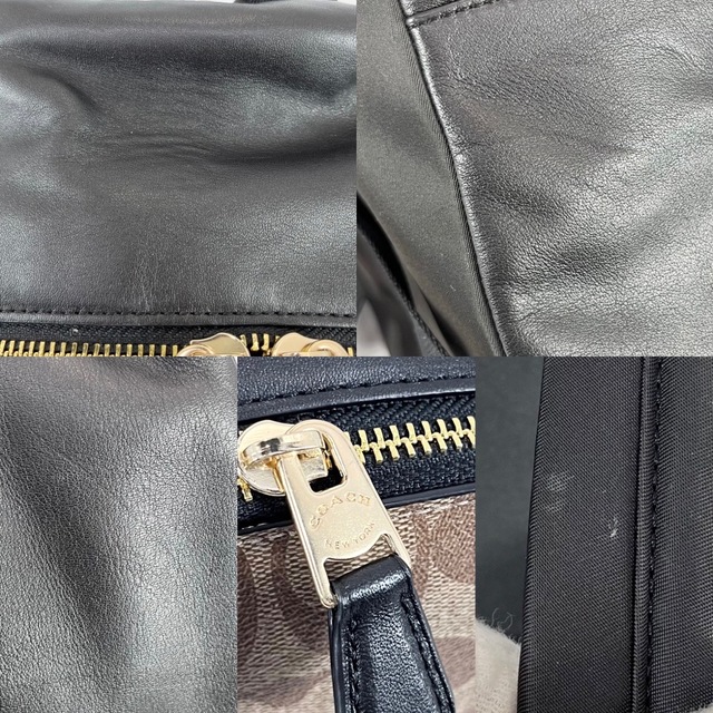 COACH(コーチ)のCOACH コーチ リュック シグネチャー バックパック 通勤 通学 かばん 鞄  F58314 PVCコーティングキャンバス  レザー   ブラウン 茶 ゴールド金具 レディース 人気 美品【中古品】 レディースのバッグ(リュック/バックパック)の商品写真