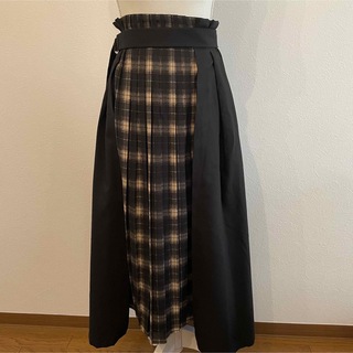 ページボーイ(PAGEBOY)のalicia PAGEBOY チェック×ブラック　ドッキングスカート(ロングスカート)