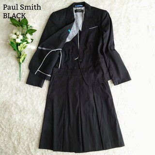 ポールスミス(Paul Smith)の極美品 ポールスミス ブラック スカートスーツ セットアップ ビジネス 紺 M(スーツ)