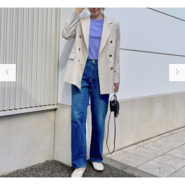 【人気】GU ジーユー ダブルブレストブレザー XXL ナチュラル 5