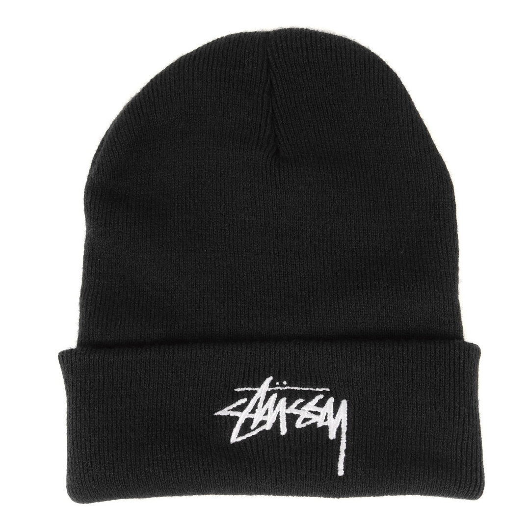 STUSSY ステューシー NIKE ナイキ ストックロゴ ニット ビーニー NRG Cuffed Beanie 20AW ブラック 黒 ニットキャップ ニット帽 帽子 コラボ【メンズ】【美品】