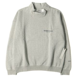 フィアオブゴッド(FEAR OF GOD)のFEAR OF GOD ESSENTIALS フィアオブゴッド エッセンシャルズ スウェット サイズ:L リフレクター ロゴ プリント オーバーサイズ モックネック スウェットシャツ トップス プルオーバー 22SS ヘザーオートミール(Heather Oatmeal) L【メンズ】(スウェット)