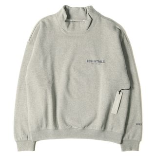 フィアオブゴッド(FEAR OF GOD)のFEAR OF GOD ESSENTIALS フィアオブゴッド エッセンシャルズ スウェット サイズ:M リフレクター ロゴ プリント オーバーサイズ モックネック スウェットシャツ トップス トレーナー プルオーバー 裏起毛 22SS ヘザーオートミール(Heather Oatmeal) 【メンズ】(スウェット)