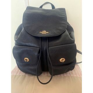 コーチ COACH 黒 レザー バックパック リュック ターンロック 日本通