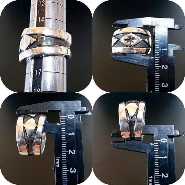 5091 SILVER925 超重厚 サンバーストリング15.5号シルバー925 メンズのアクセサリー(リング(指輪))の商品写真