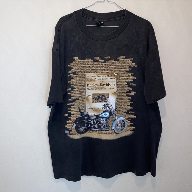 Harley Davidson(ハーレーダビッドソン)のハーレーダビッドソン ブラック L 90s USA製ヴィンテージTシャツ メンズのトップス(Tシャツ/カットソー(半袖/袖なし))の商品写真