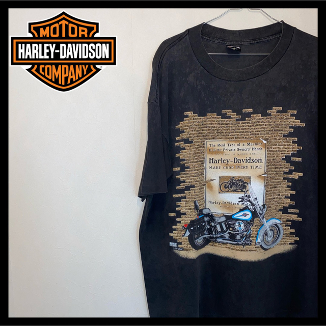 Harley Davidson(ハーレーダビッドソン)のハーレーダビッドソン ブラック L 90s USA製ヴィンテージTシャツ メンズのトップス(Tシャツ/カットソー(半袖/袖なし))の商品写真