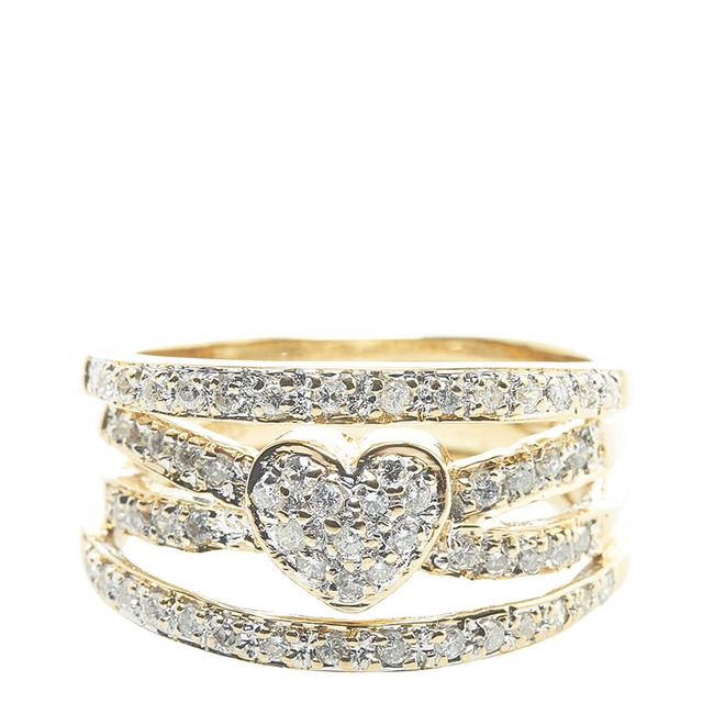 美品 K18YG イエローゴールド ハーフエタニティーリング ダイヤ 0.48ct