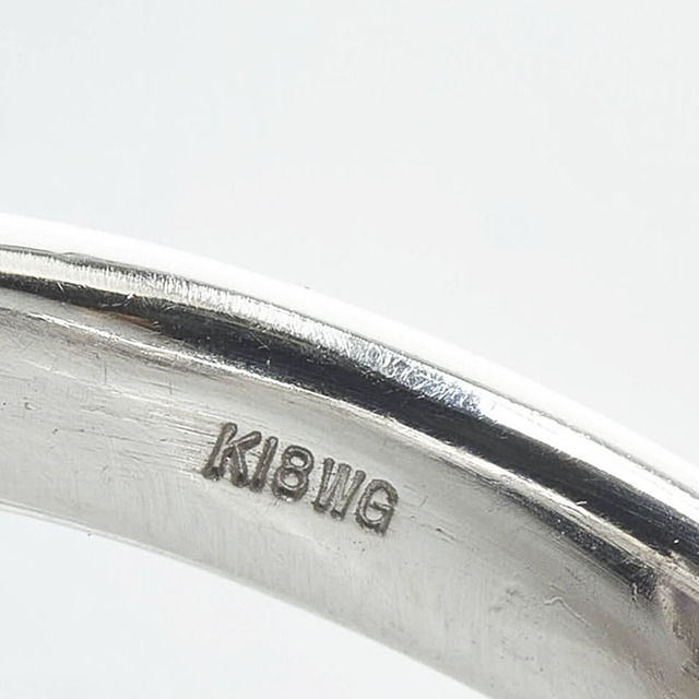 K18WG ホワイトゴールド リング 指輪 ブラックシェル ダイヤ 0.05ct 【1-0091059】