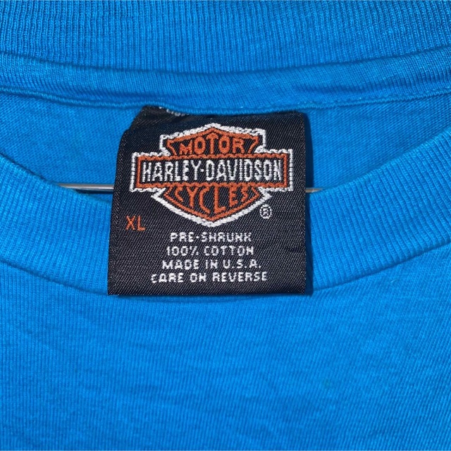 Harley Davidson(ハーレーダビッドソン)のハーレーダビッドソン ブルー XL 90s USA製ヴィンテージTシャツ メンズのトップス(Tシャツ/カットソー(半袖/袖なし))の商品写真