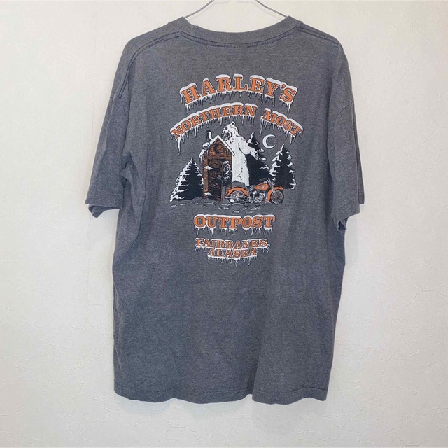 Harley Davidson(ハーレーダビッドソン)のハーレーダビッドソン グレー L 90s USA製ヴィンテージTシャツ メンズのトップス(Tシャツ/カットソー(半袖/袖なし))の商品写真