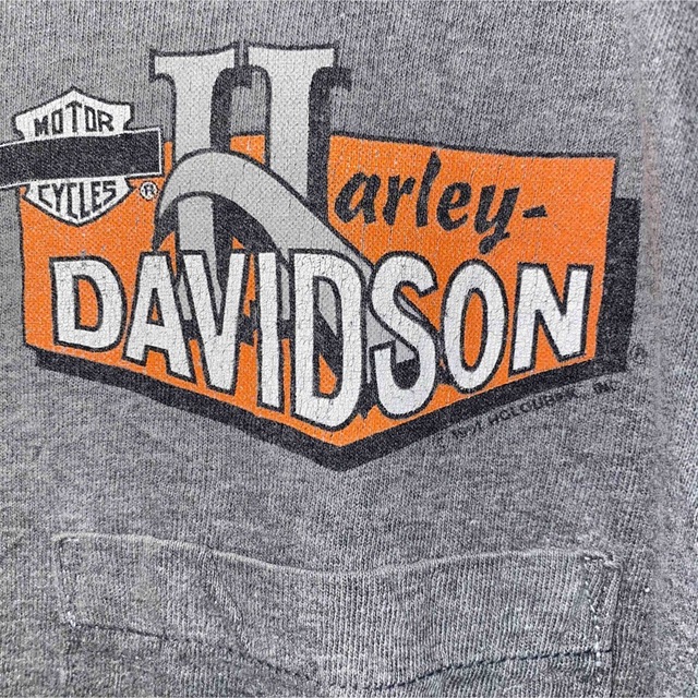 Harley Davidson(ハーレーダビッドソン)のハーレーダビッドソン グレー L 90s USA製ヴィンテージTシャツ メンズのトップス(Tシャツ/カットソー(半袖/袖なし))の商品写真