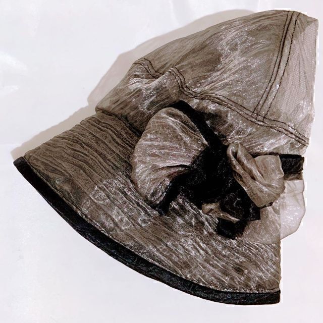 レディースハット　Chapeau de Kazu　新井和子　オーガンジー　グレー レディースの帽子(ハット)の商品写真