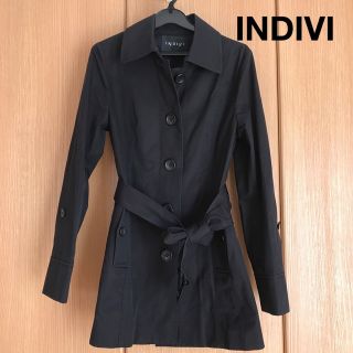 インディヴィ(INDIVI)の【美品】INDIVI インディヴィ　トレンチコート　黒(トレンチコート)