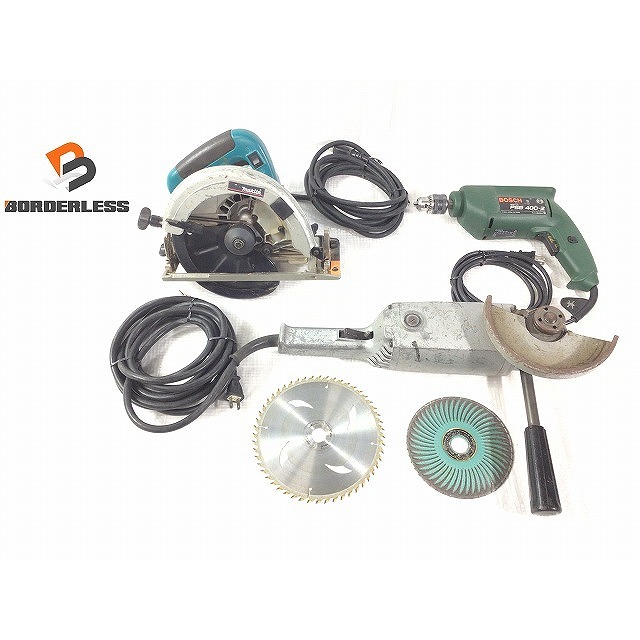 バイク☆ 3台セット☆makita 190mm マルノコ 5832BA 150mm ジスクグラインダ 9006 BOSCH 振動ドリル PSB400-2 67287