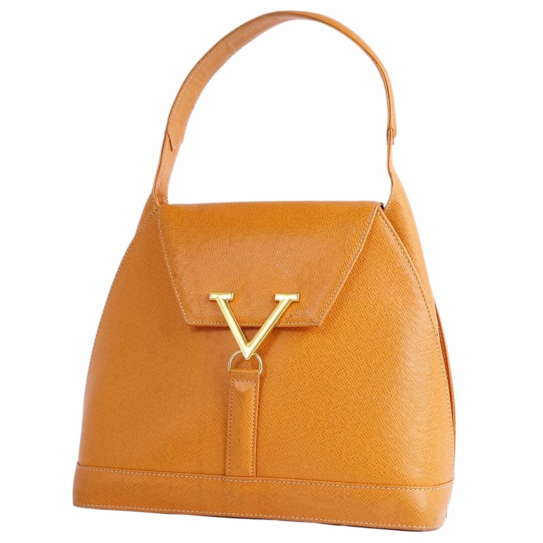 Vintage ヴァレンティノ VALENTINO LES SACS バッグ ハンドバッグ トートバッグ ゴールドV金具 カーフレザー カバン  レディース ブラウン | フリマアプリ ラクマ