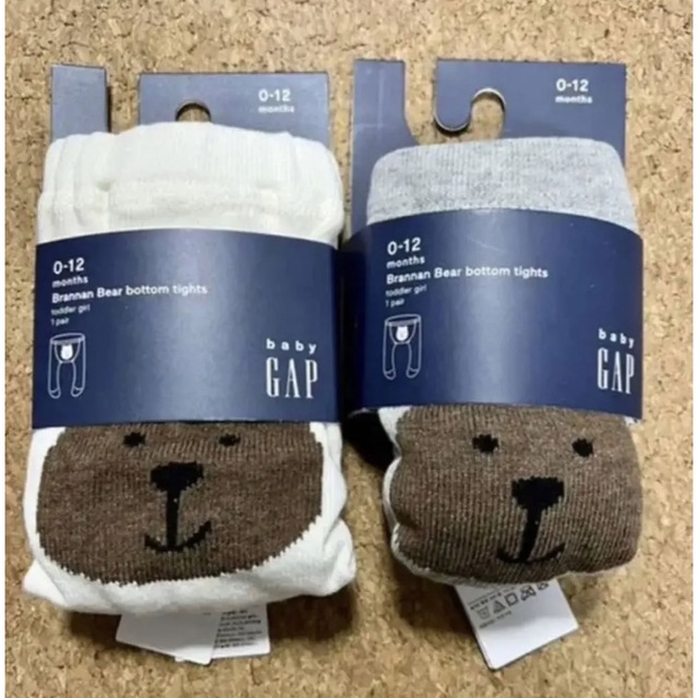 babyGAP(ベビーギャップ)のくまさんタイツ　２本 キッズ/ベビー/マタニティのこども用ファッション小物(靴下/タイツ)の商品写真