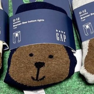 ベビーギャップ(babyGAP)のくまさんタイツ　黒のみ１本(靴下/タイツ)