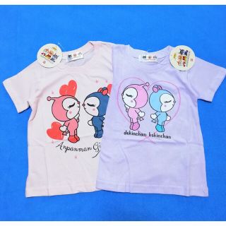 アンパンマン(アンパンマン)の新品　100cm　アンパンマン　女の子半袖Tシャツ2枚セット(Tシャツ/カットソー)