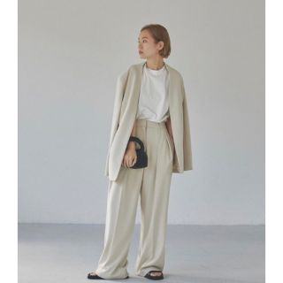 TODAYFUL ダブルタックツイルトラウザース アイボリー36-