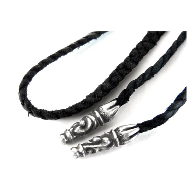 限定SALE大人気】 Chrome Hearts CHROME HEARTS クロムハーツ LEATHER BRAID SCROLL TIPS レザーブレイド スクロールチップ ネックレス シルバーの通販 by BRINGラクマ店|クロムハーツならラクマ