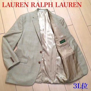 ラルフローレン(Ralph Lauren)の美品★ラルフローレン テーラードジャケット シルク 春秋 3L位 A438(テーラードジャケット)