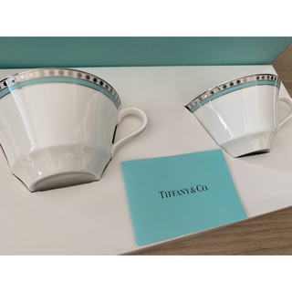 ティファニー(Tiffany & Co.)のティファニー プラチナブルーバンド ティーカップ＆ソーサー (食器)