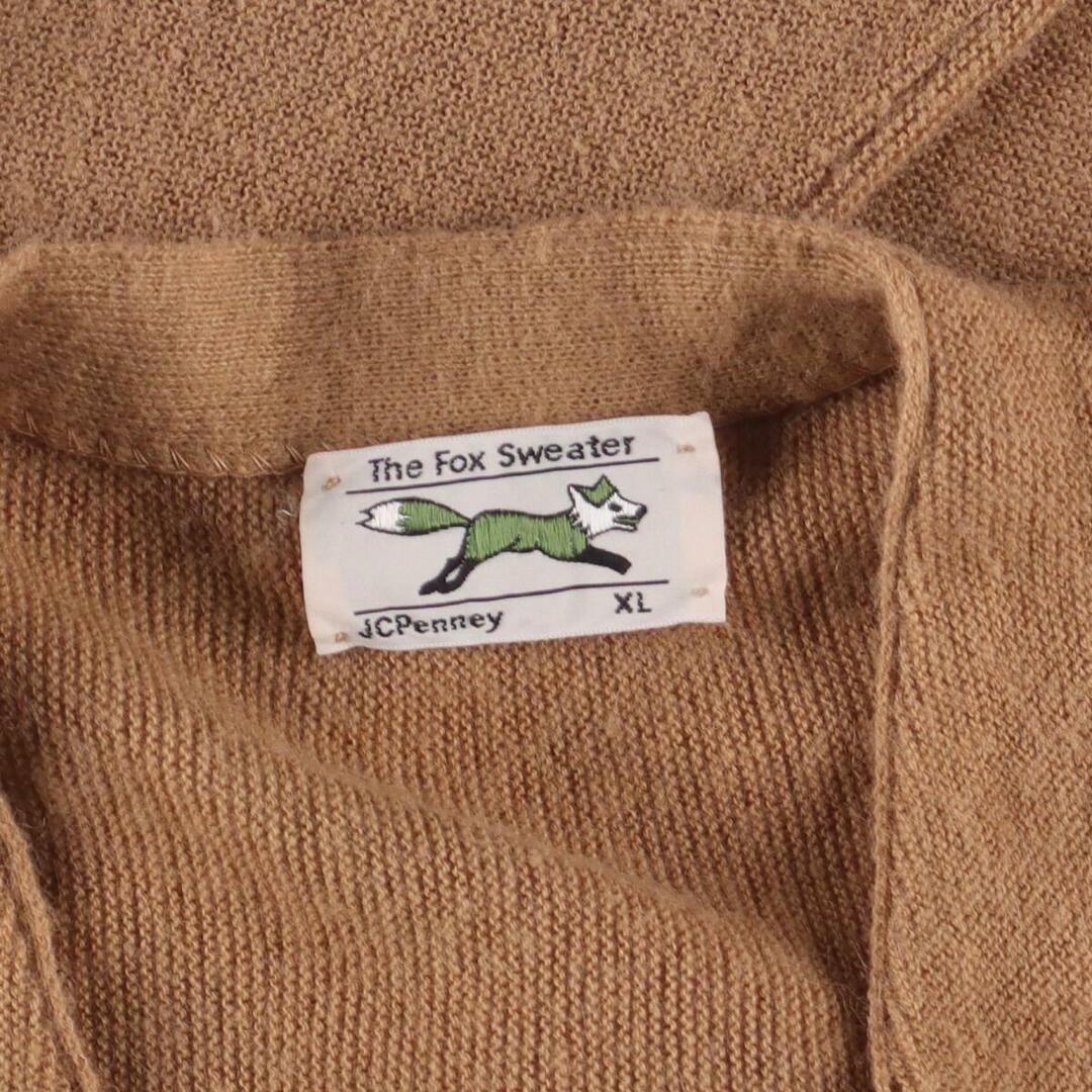 古着 80年代 The Fox Sweater JCPenney ニットカーディガン メンズL ヴィンテージ /eaa315379 メンズのトップス(カーディガン)の商品写真