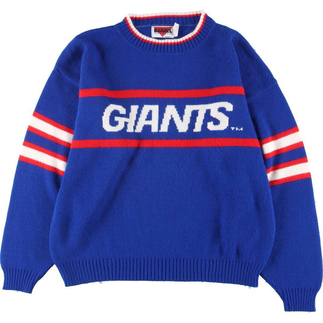 BARREL SPORTSWEAR NFL NewYorkGiants ニューヨークジャイアンツ アクリルニットセーター USA製 メンズL /eaa318336