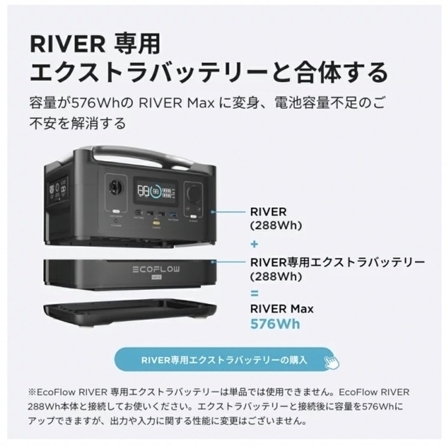 新品未開封EcoFlow RIVER 288Wh  ポータブル電源 スポーツ/アウトドアのアウトドア(その他)の商品写真