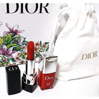 クリスチャンディオール(Christian Dior)の☆Dior ノベルティ (リップ、ネイル、巾着)☆(コフレ/メイクアップセット)