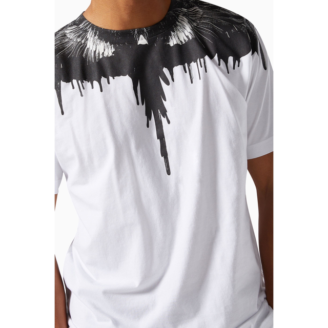 MARCELO BURLON マルセロバーロン WINGS T-SHIRT ウイングレインボープリント半袖tシャツ ホワイト