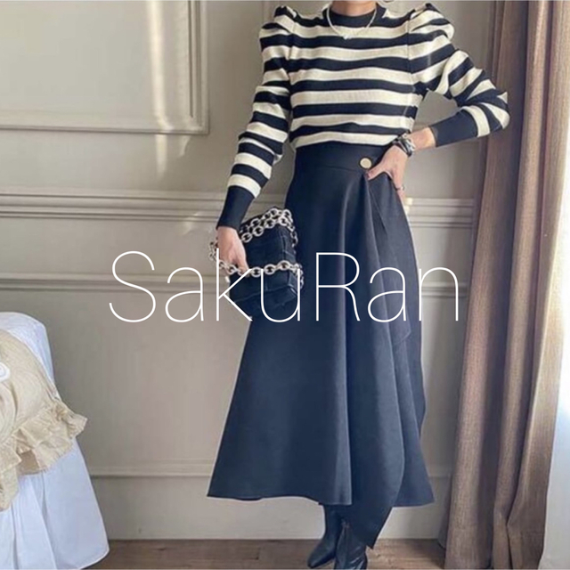 ボーダー パフスリーブ カットソー♡1 zara ジェンヌ バースデー ...